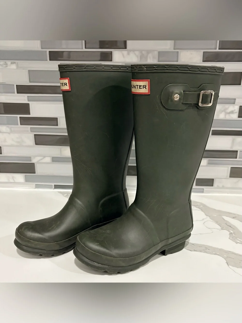 Hunter Original Tall Rain Boots US Boys 1 / US Girls 2 - EU 32 UK 13  In great c